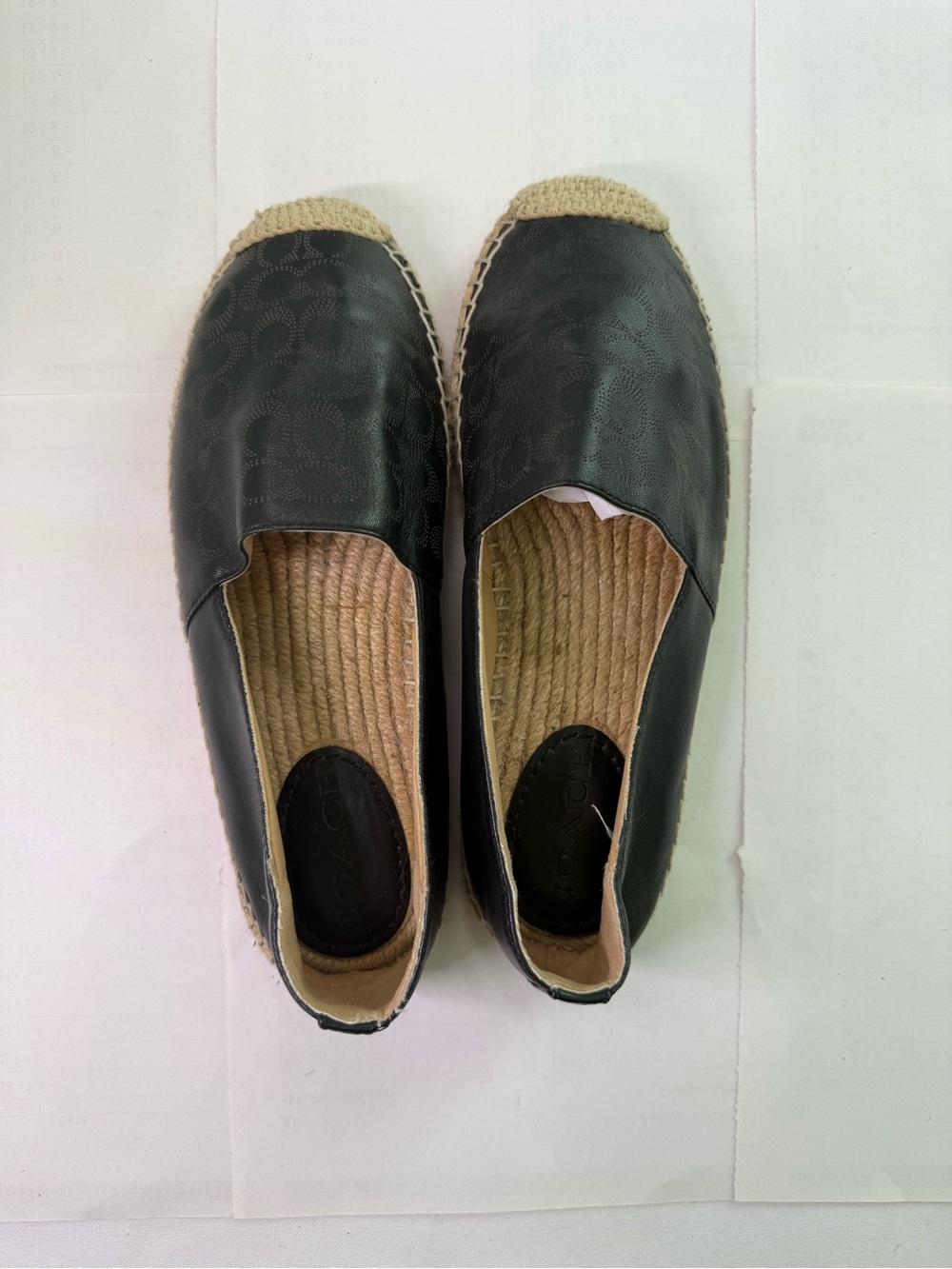 Coach Black Espadrille Slip-On Flats